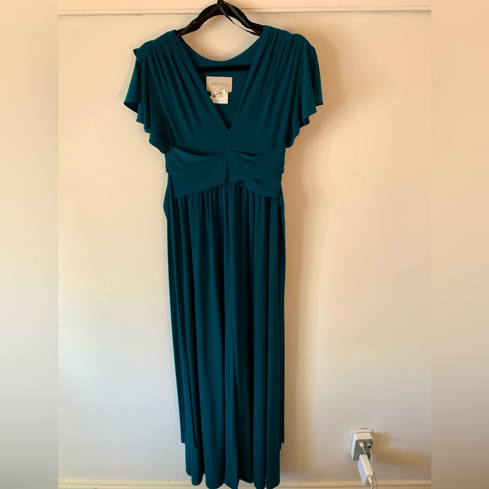 BHLDN size 0 formal emerald green dress